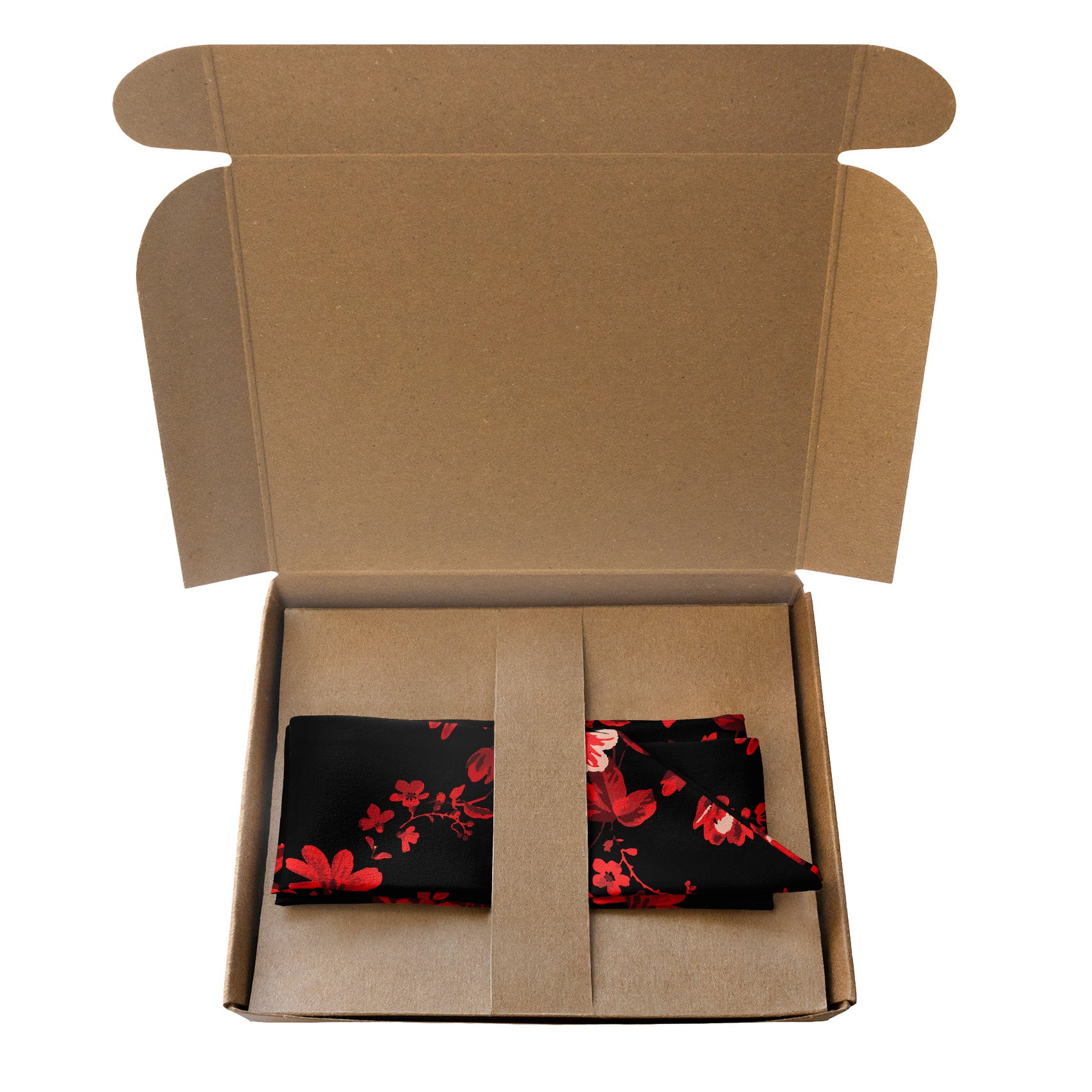 Noir Floral Hair Scarf - Packaging - Knotty Tie Co.