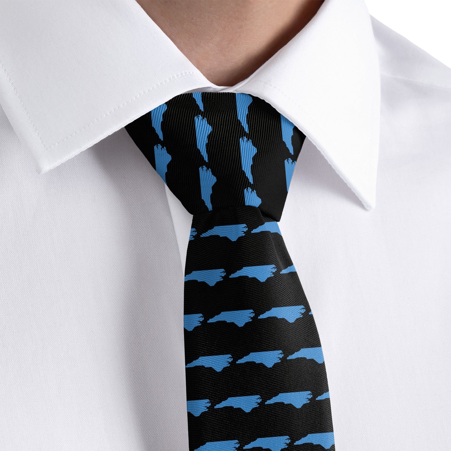 North Carolina State Outline Necktie - Dress Shirt - Knotty Tie Co.