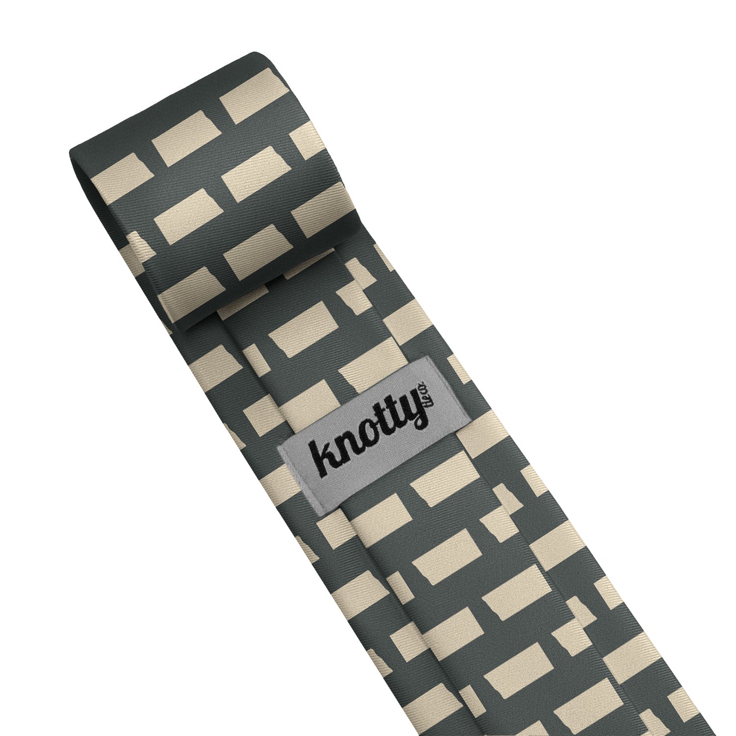 North Dakota State Outline Necktie - Tag - Knotty Tie Co.