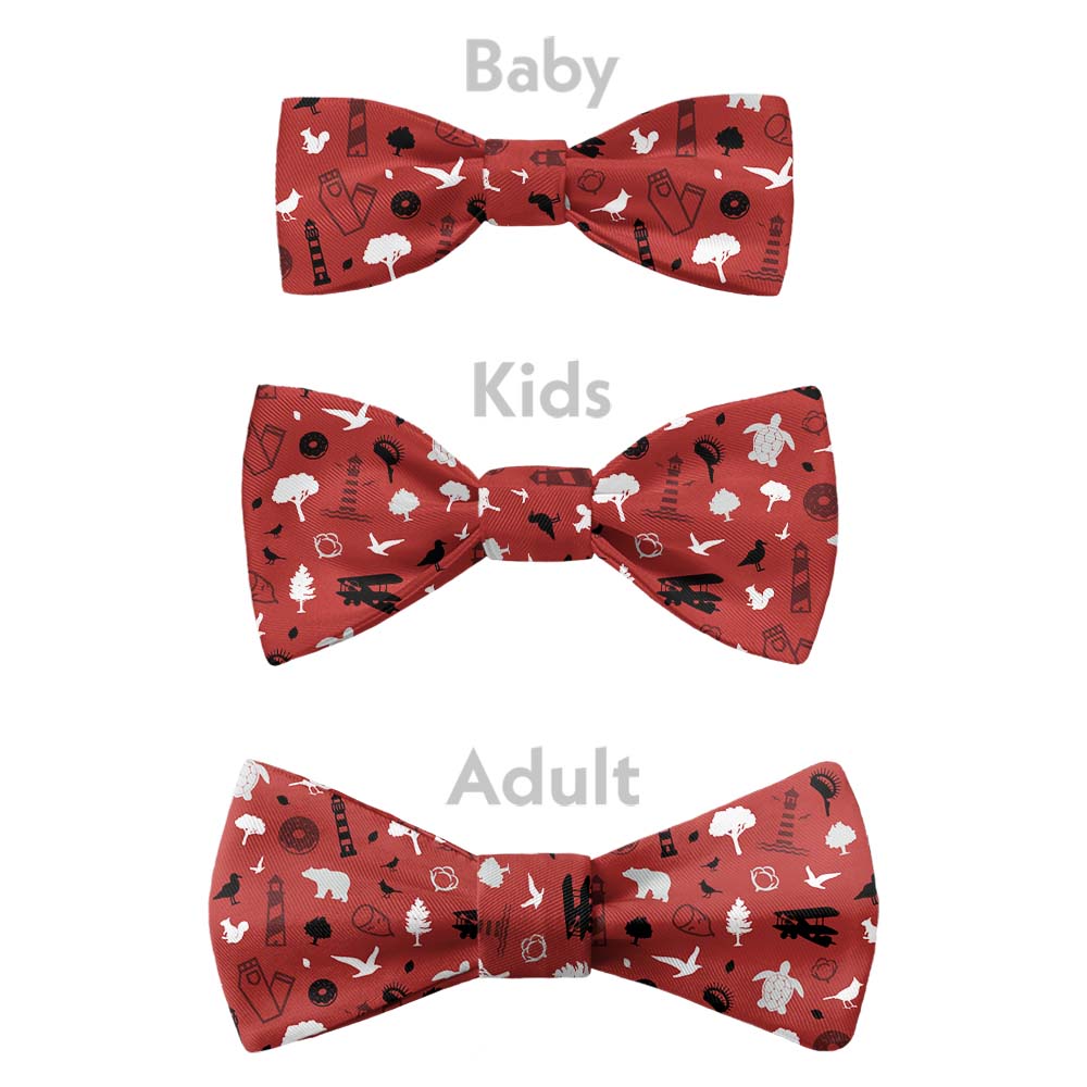 North Carolina State Heritage Bow Tie - Bow Sizes - Knotty Tie Co.