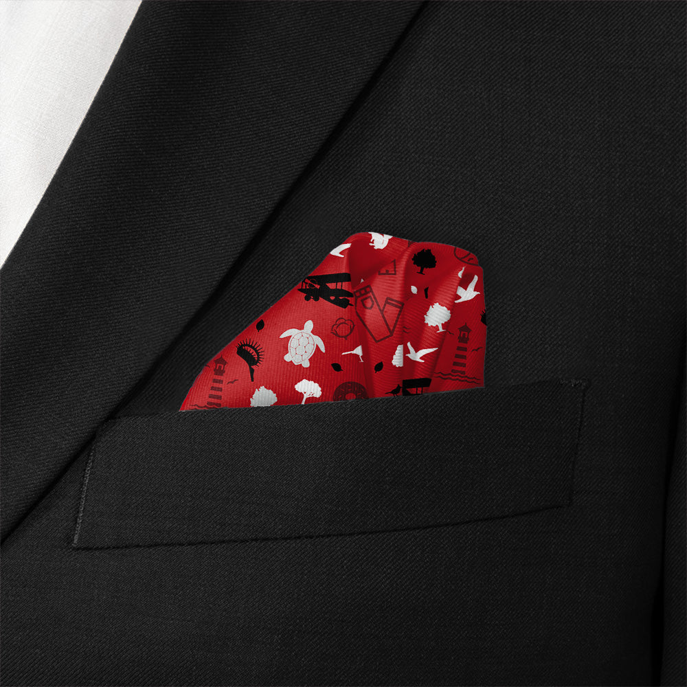 North Carolina State Heritage Pocket Square - Wave Fold - Knotty Tie Co.