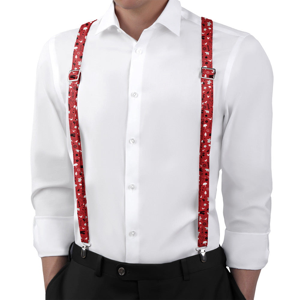North Carolina State Heritage Suspenders - On Model Back View - Knotty Tie Co.