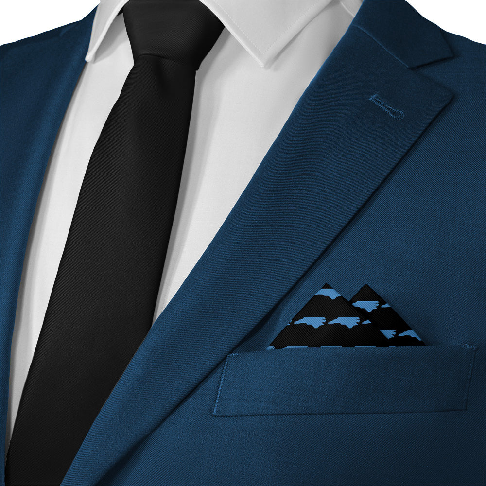 North Carolina State Outline Pocket Square - Matching Necktie- Knotty Tie Co.