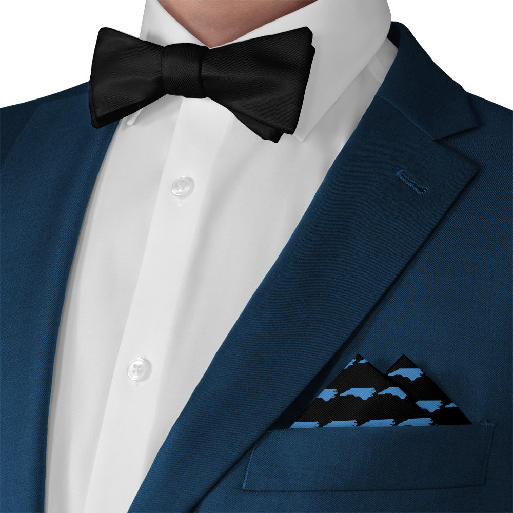North Carolina State Outline Pocket Square - Matching Bow Tie - Knotty Tie Co.