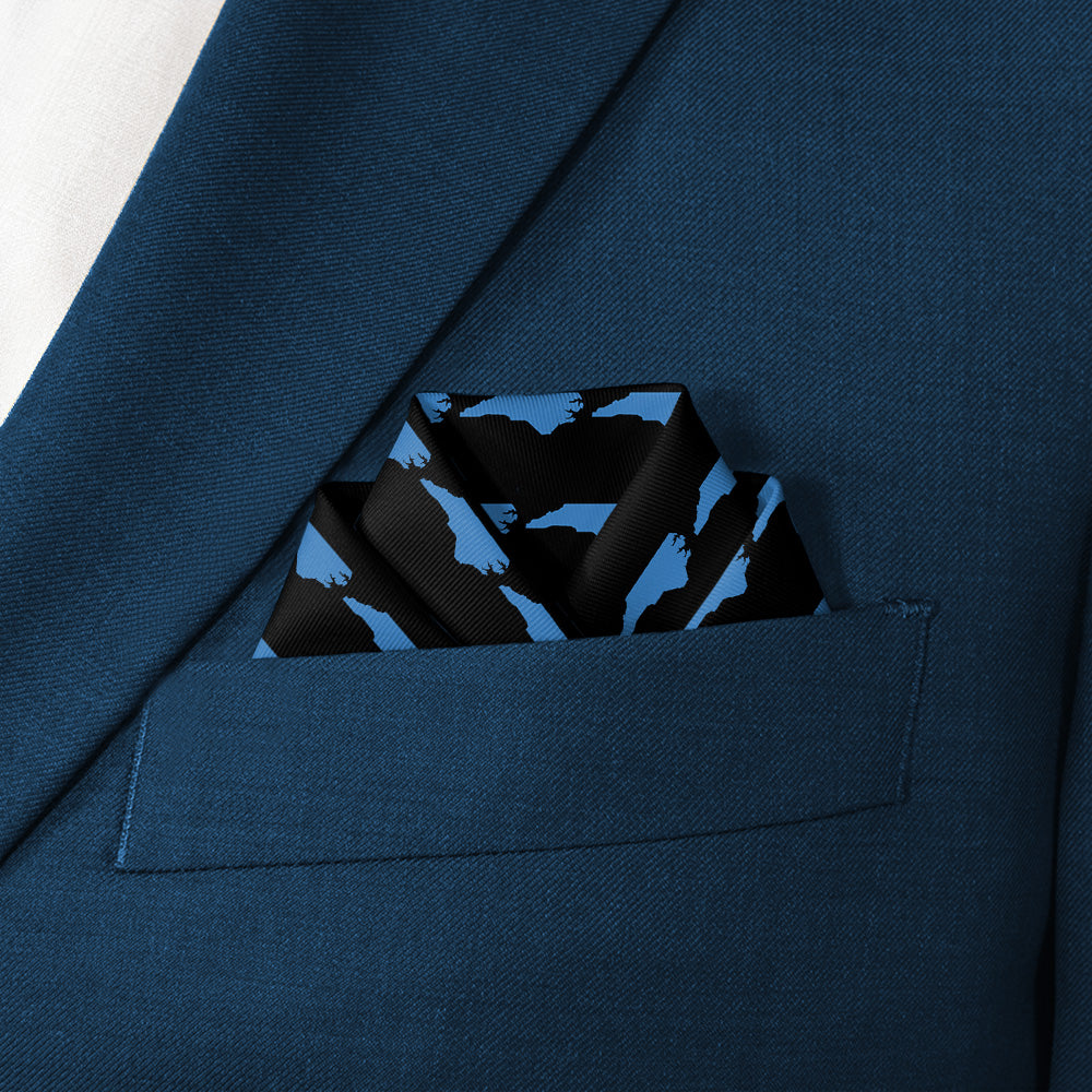 North Carolina State Outline Pocket Square - Scalloped Fold - Knotty Tie Co.