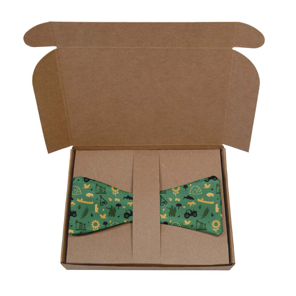 North Dakota State Heritage Bow Tie- Kraft Gift Box Packaging - Knotty Tie Co.