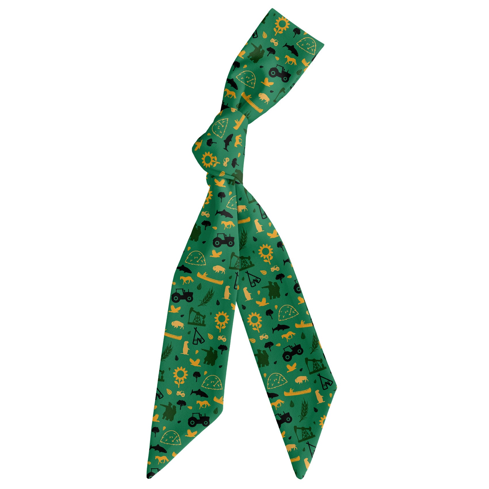 North Dakota State Heritage Hair Scarf - Scarf Tied Into Knot - Knotty Tie Co.