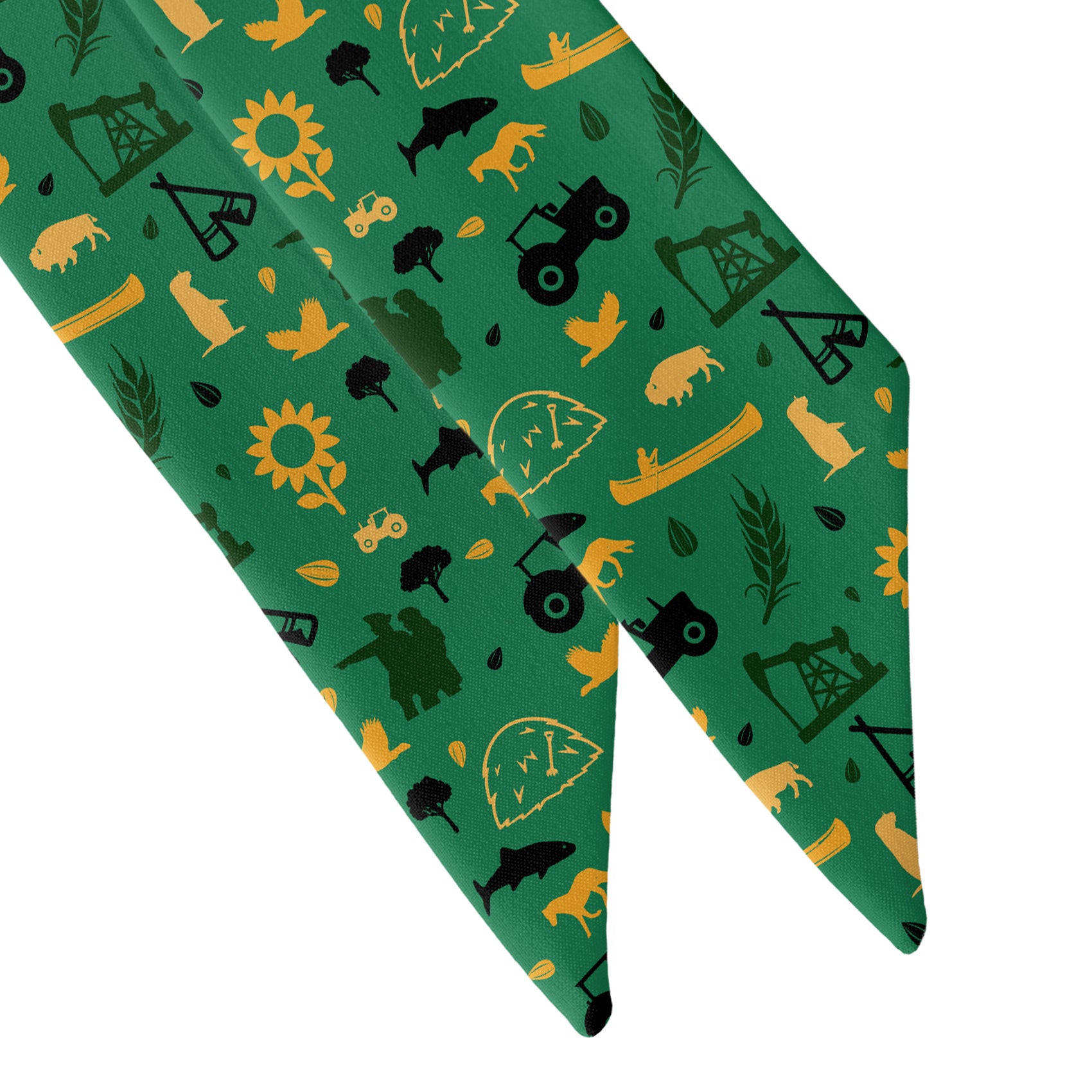 North Dakota State Heritage Hair Scarf - Scarf Tapered Ends - Knotty Tie Co.