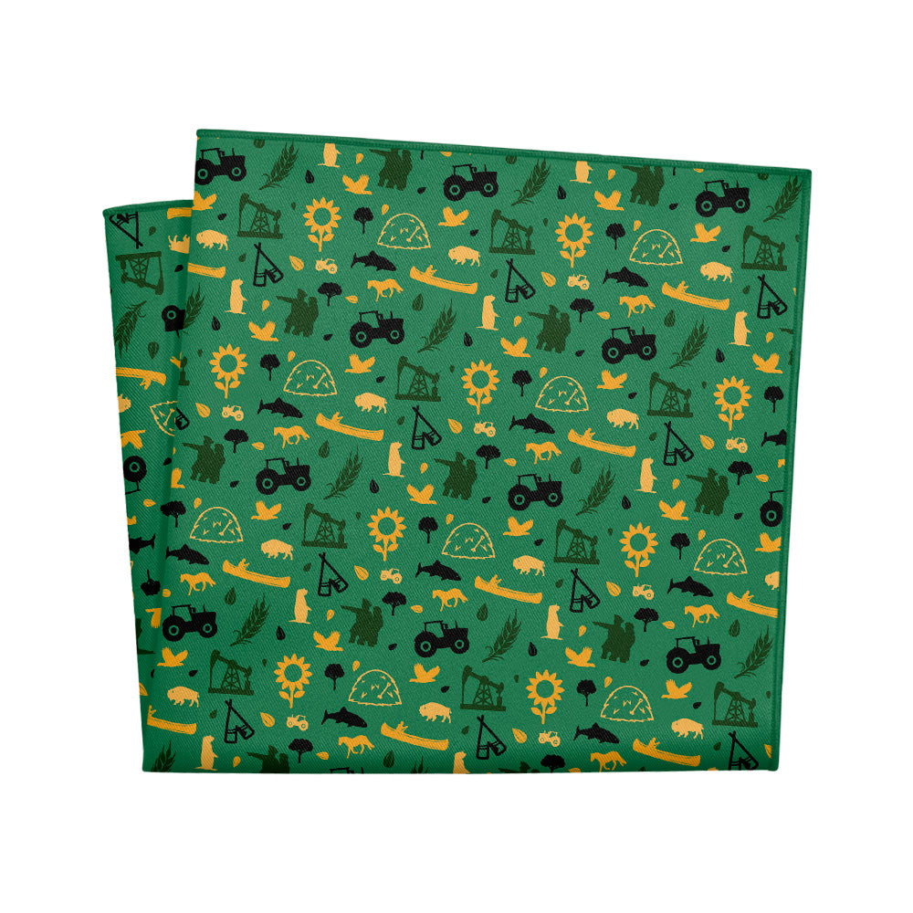 North Dakota State Heritage Pocket Square - 12" Square - Knotty Tie Co.