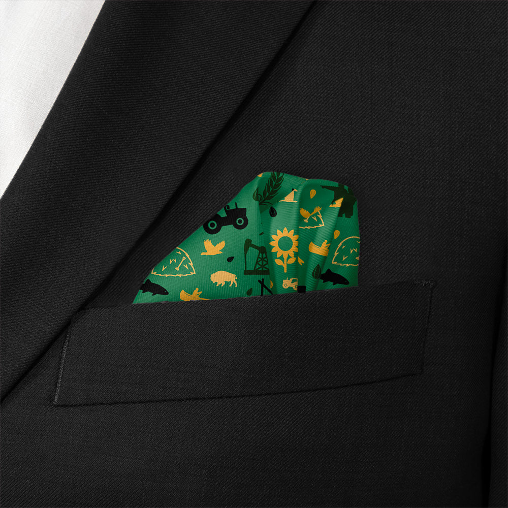 North Dakota State Heritage Pocket Square - Wave Fold - Knotty Tie Co.