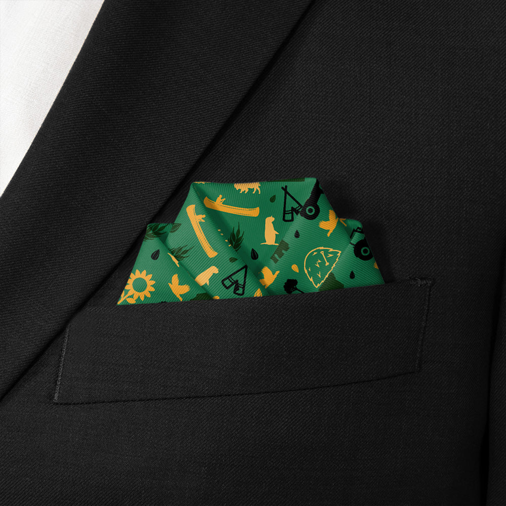 North Dakota State Heritage Pocket Square - Scalloped Fold - Knotty Tie Co.