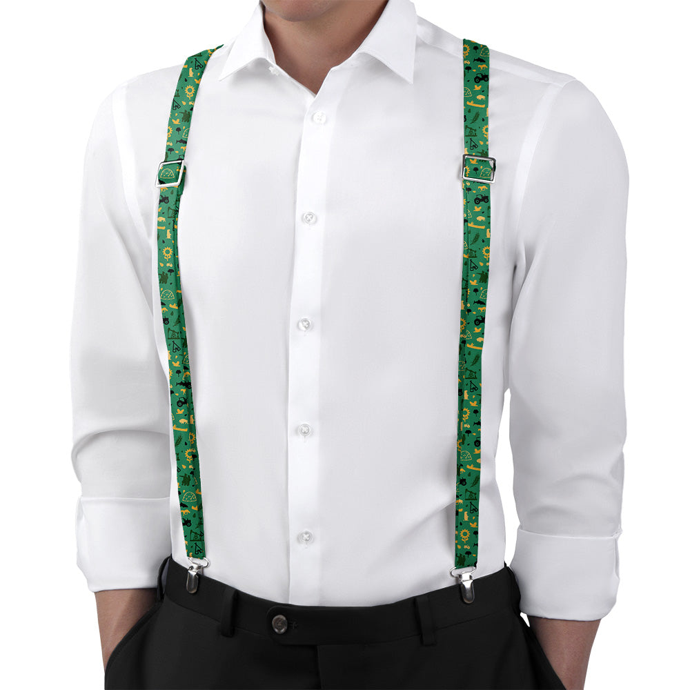 North Dakota State Heritage Suspenders - On Model Back View - Knotty Tie Co.
