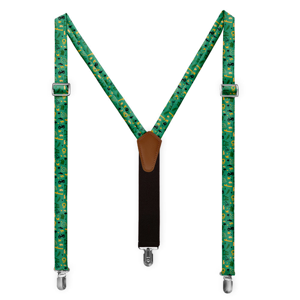 North Dakota State Heritage Suspenders - Full Front View - Knotty Tie Co.