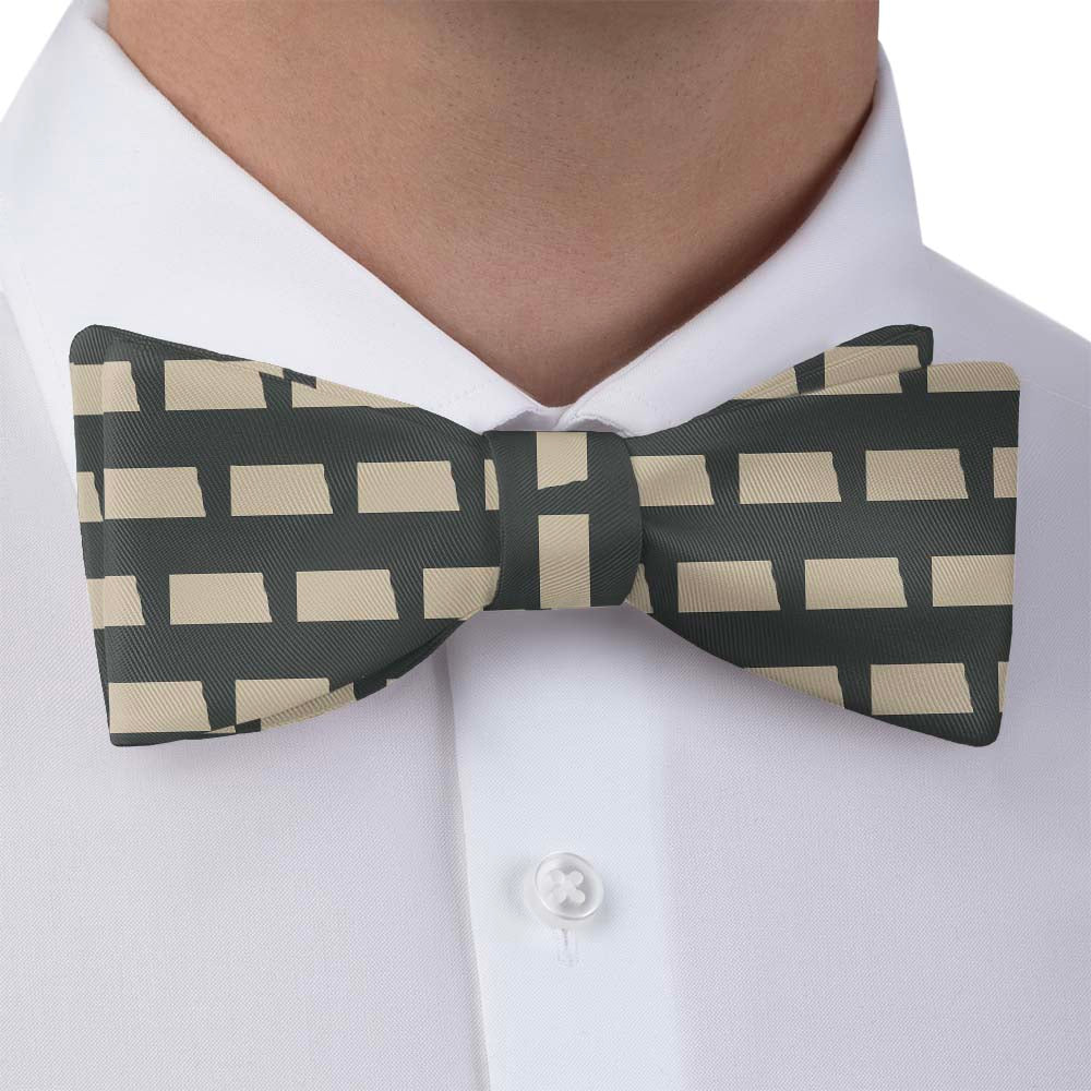 North Dakota State Outline Bow Tie - Bow Tie with Dress Shirt - Knotty Tie Co.
