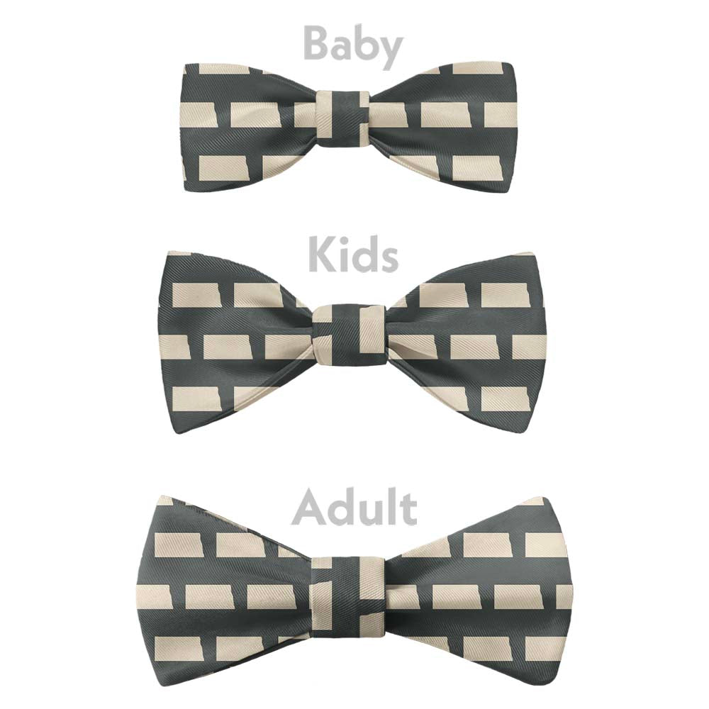 North Dakota State Outline Bow Tie - Bow Sizes - Knotty Tie Co.