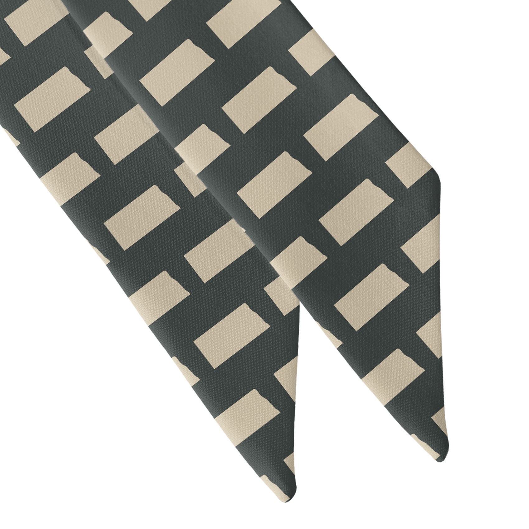 North Dakota State Outline Hair Scarf - Scarf Tapered Ends - Knotty Tie Co.