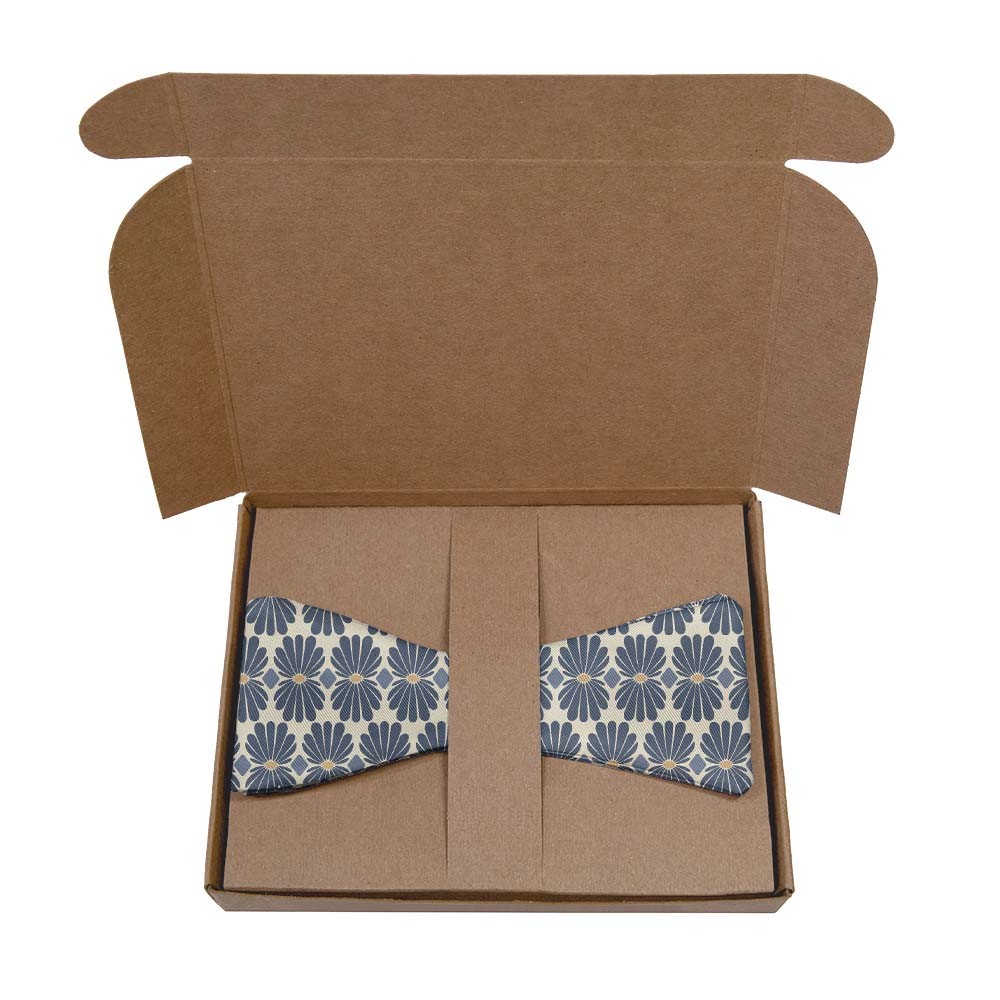 Nouveau Floral Bow Tie- Kraft Gift Box Packaging - Knotty Tie Co.
