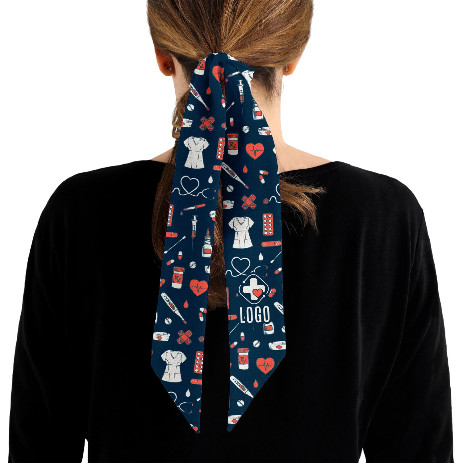 Nursing 1 Hair Pony Tail Logo Scarf - Knotty Tie Co.