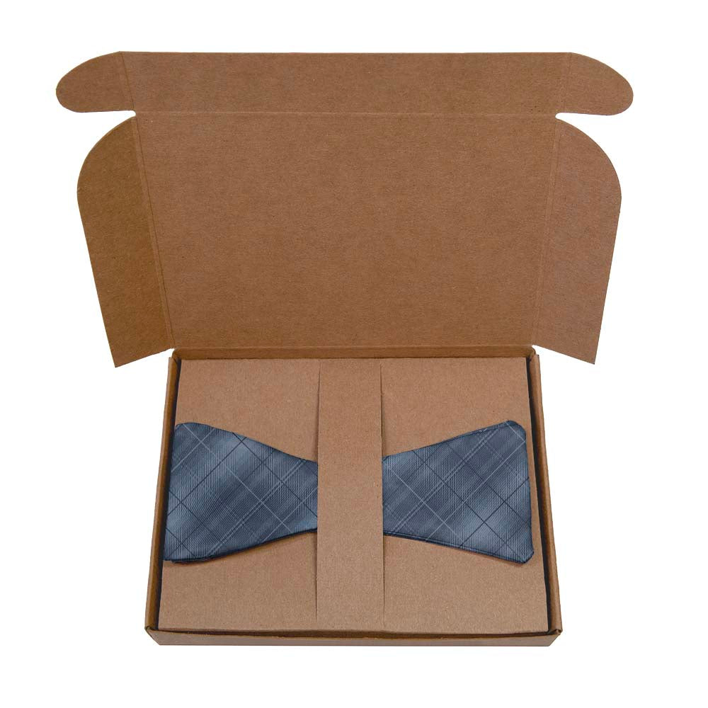 O'Malley Plaid Bow Tie- Kraft Gift Box Packaging - Knotty Tie Co.