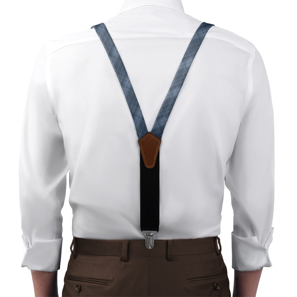 O'Malley Plaid Suspenders - On Model Front View - Knotty Tie Co.
