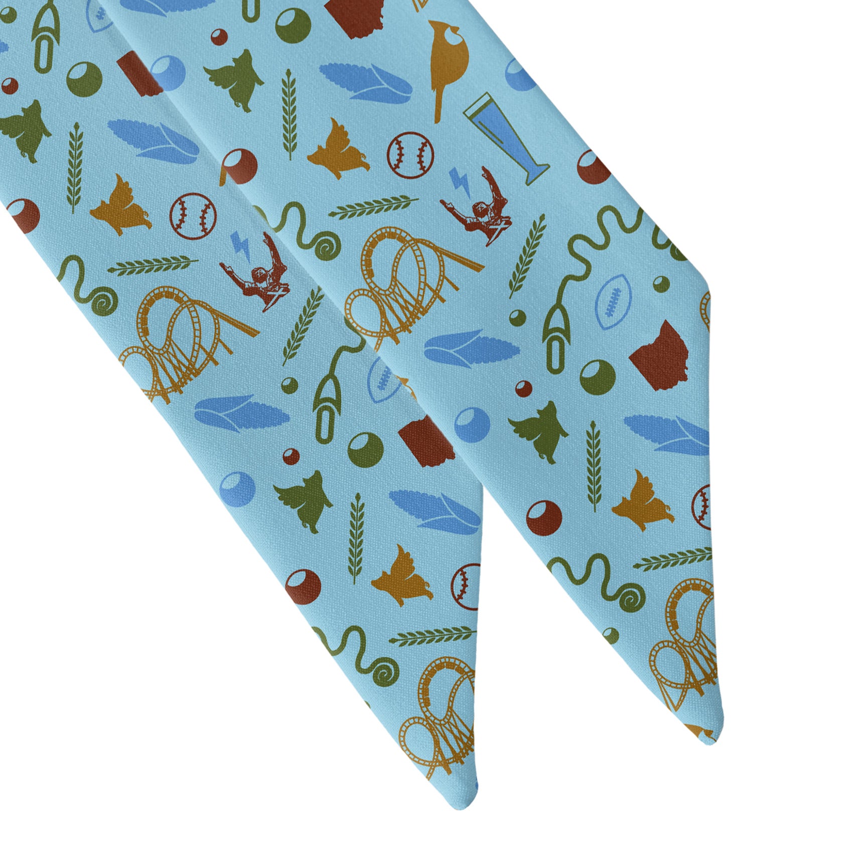 Ohio State Heritage Hair Scarf - Scarf Tapered Ends - Knotty Tie Co.