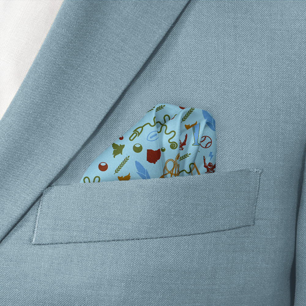 Ohio State Heritage Pocket Square - Wave Fold - Knotty Tie Co.