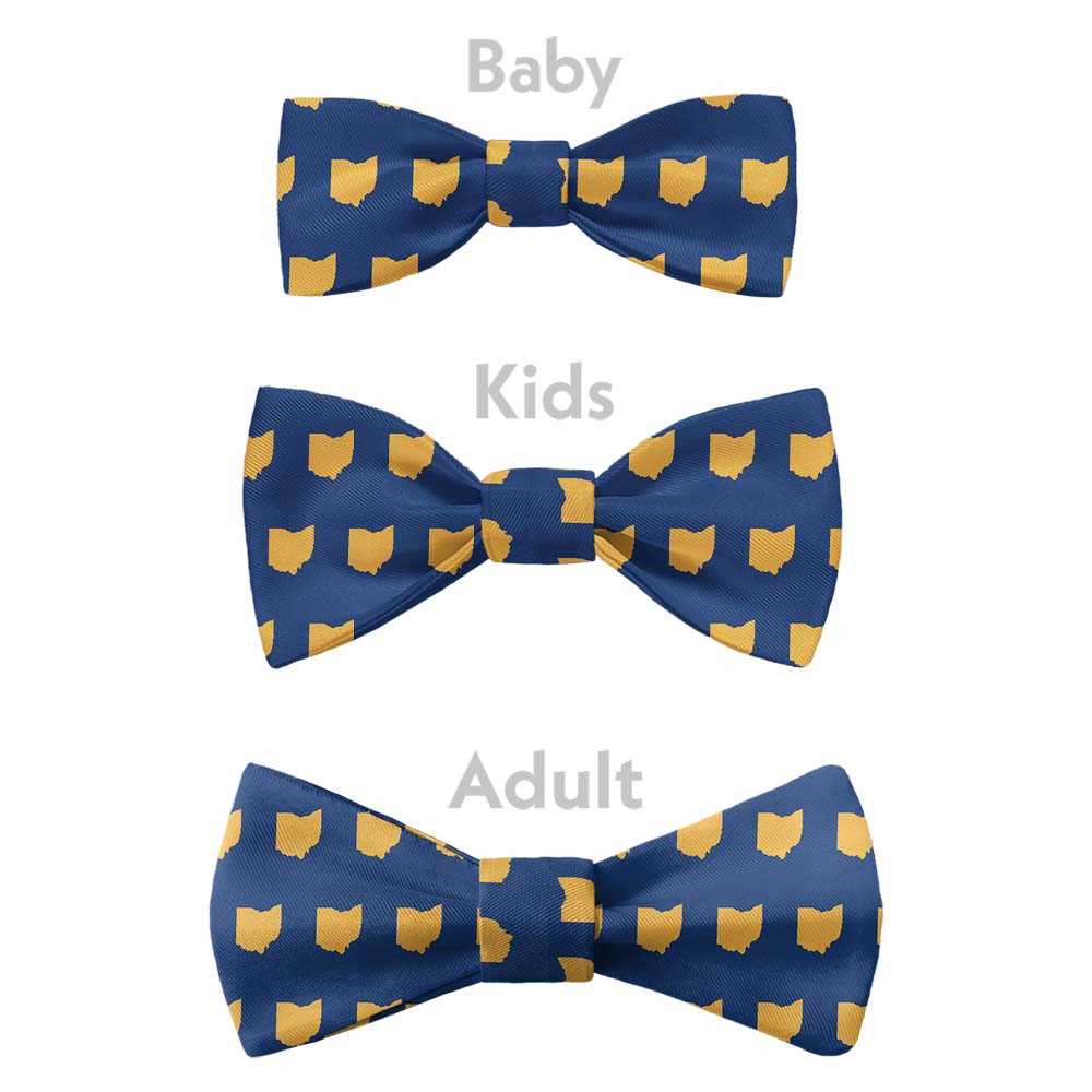 Ohio State Outline Bow Tie - Bow Sizes - Knotty Tie Co.