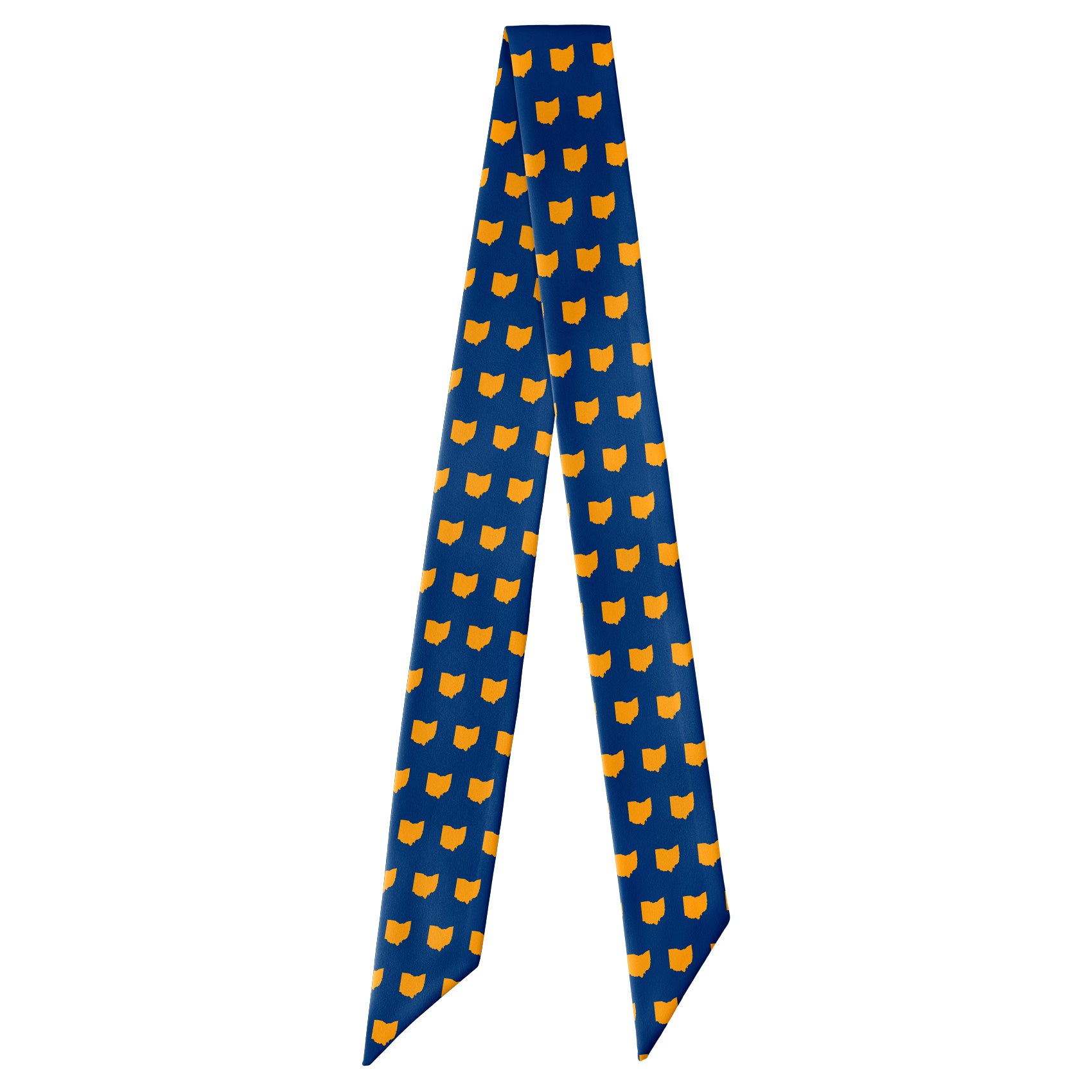 Ohio State Outline Hair Scarf - Full View of Hair Scarf - Knotty Tie Co.