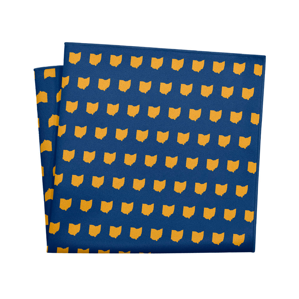 Ohio State Outline Pocket Square - 12" Square - Knotty Tie Co.