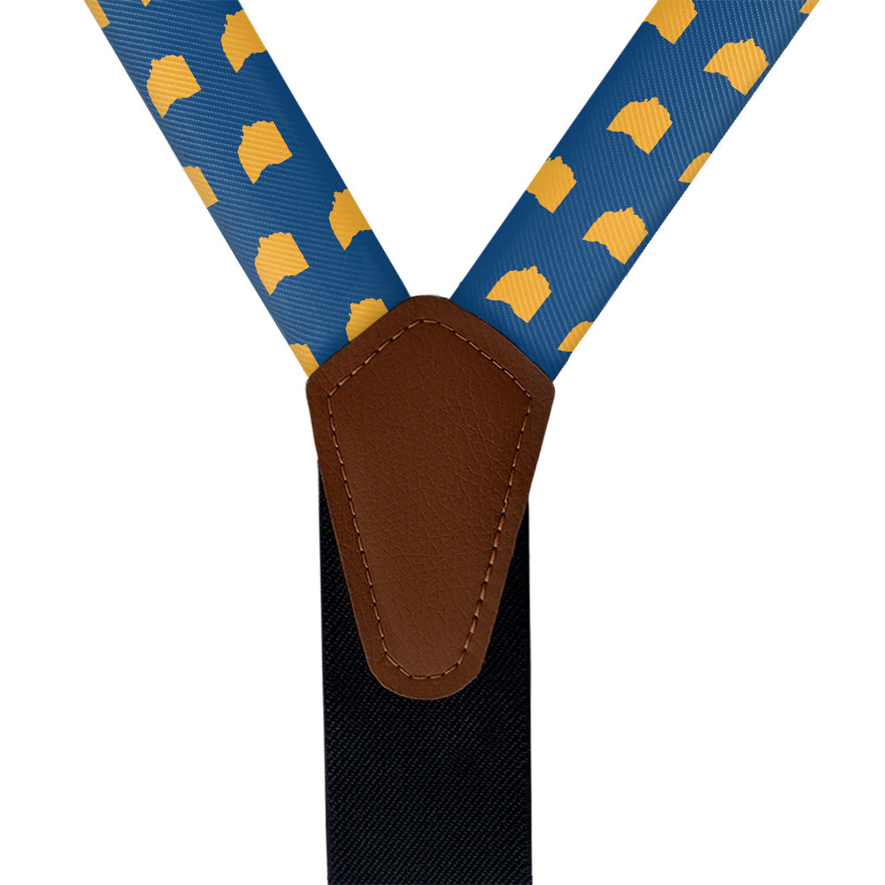 Ohio State Outline Suspenders - Vegan Leather Y-Back - Knotty Tie Co.