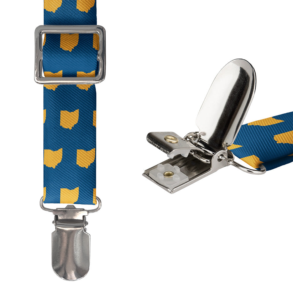 Ohio State Outline Suspenders - Hardware and Strap - Knotty Tie Co.