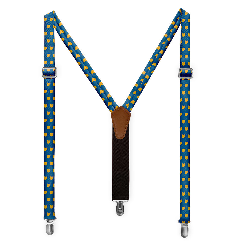 Ohio State Outline Suspenders - Full Front View - Knotty Tie Co.