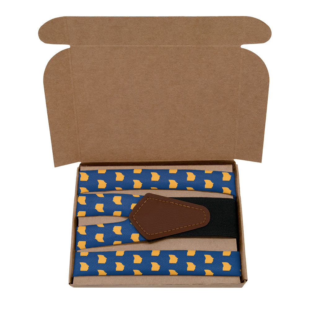Ohio State Outline Suspenders - Kraft Gift Box Packaging - Knotty Tie Co.