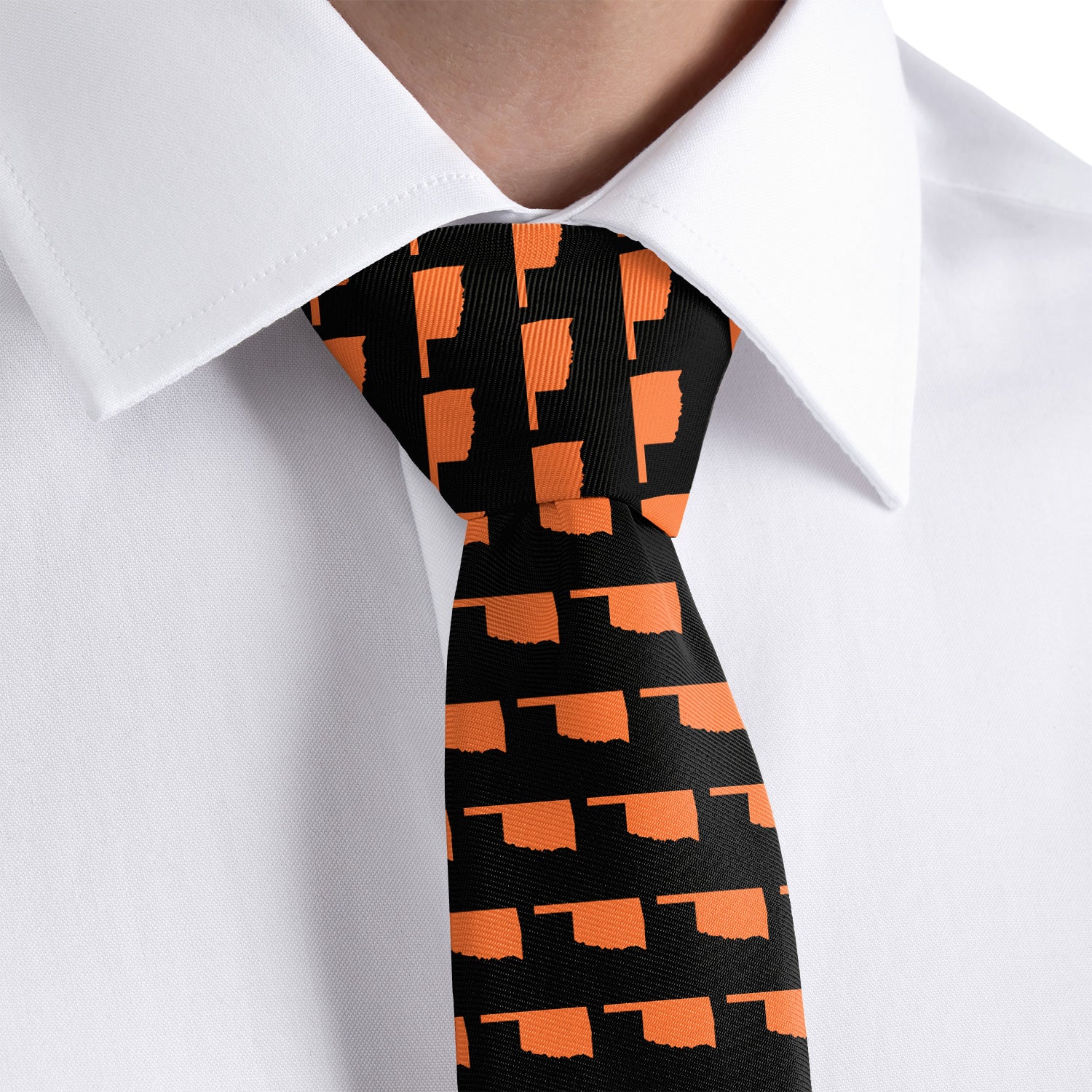 Oklahoma State Outline Necktie - Dress Shirt - Knotty Tie Co.
