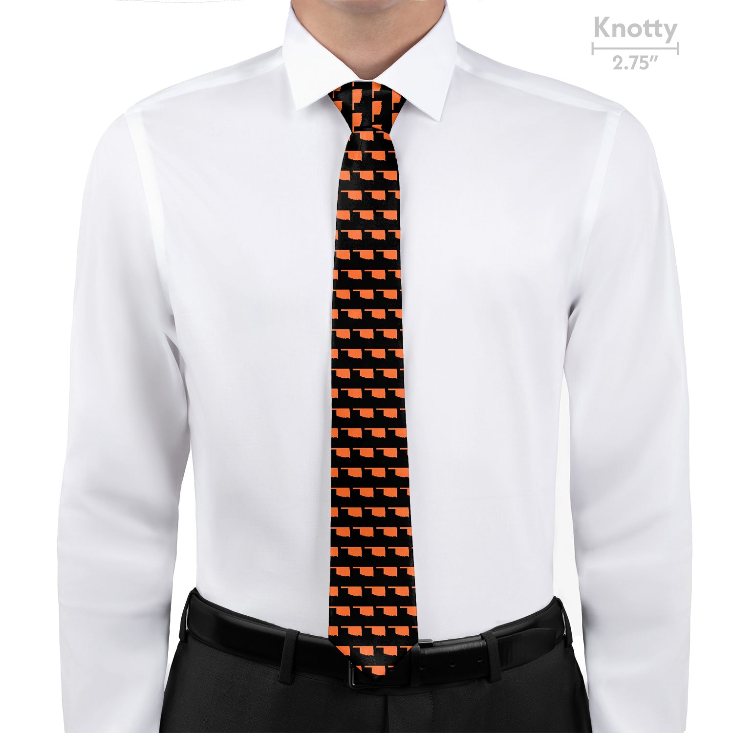 Oklahoma State Outline Necktie - Knotty - Knotty Tie Co.