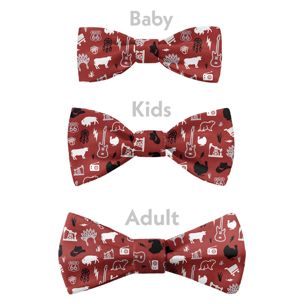 Oklahoma State Heritage Bow Tie - Bow Sizes - Knotty Tie Co.