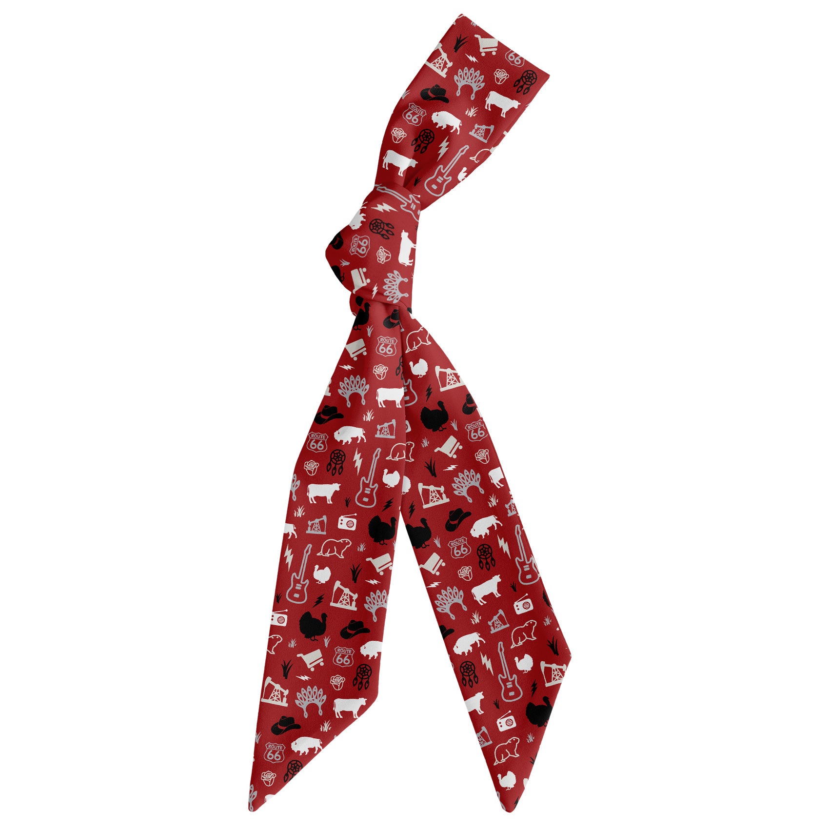 Oklahoma State Heritage Hair Scarf - Scarf Tied Into Knot - Knotty Tie Co.