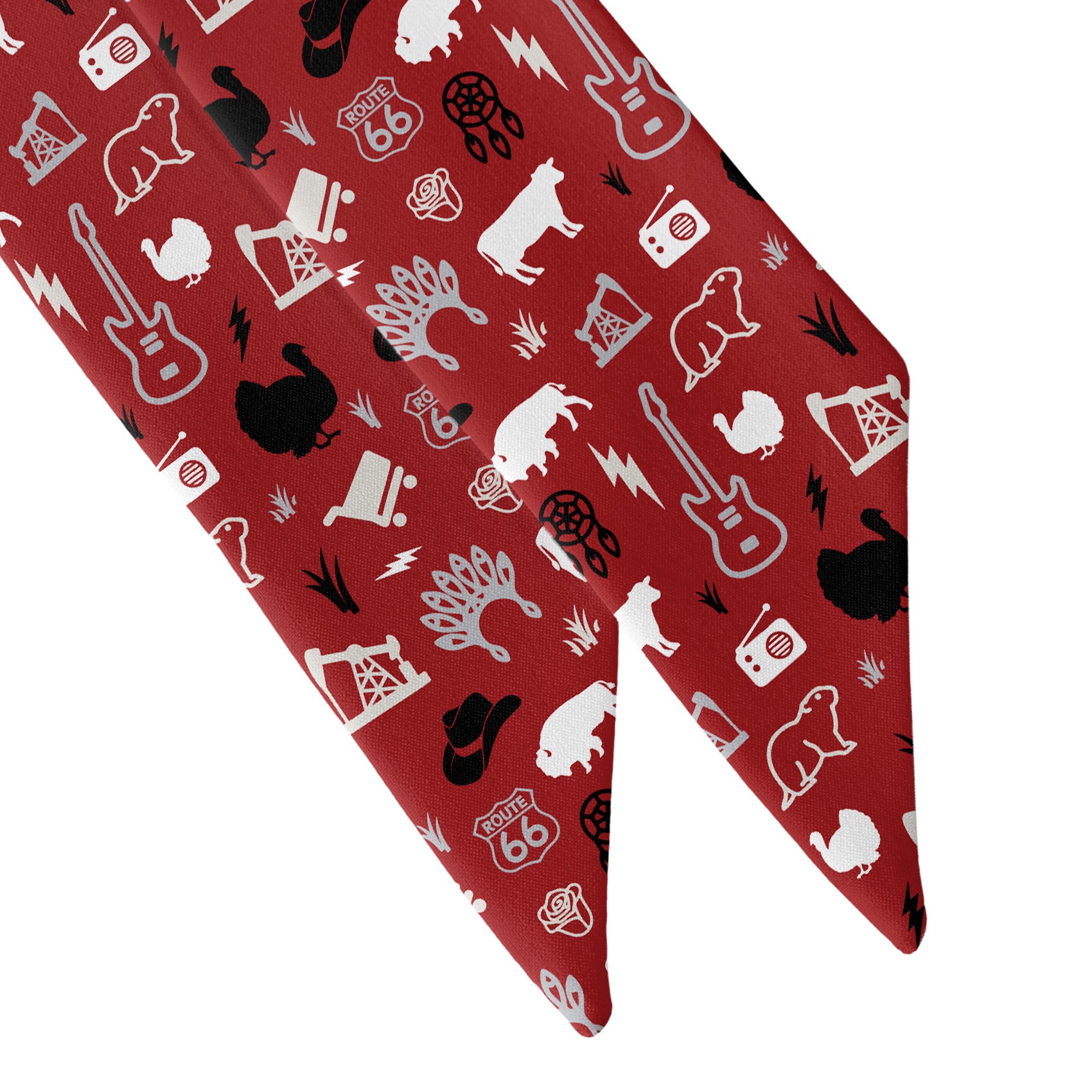 Oklahoma State Heritage Hair Scarf - Scarf Tapered Ends - Knotty Tie Co.