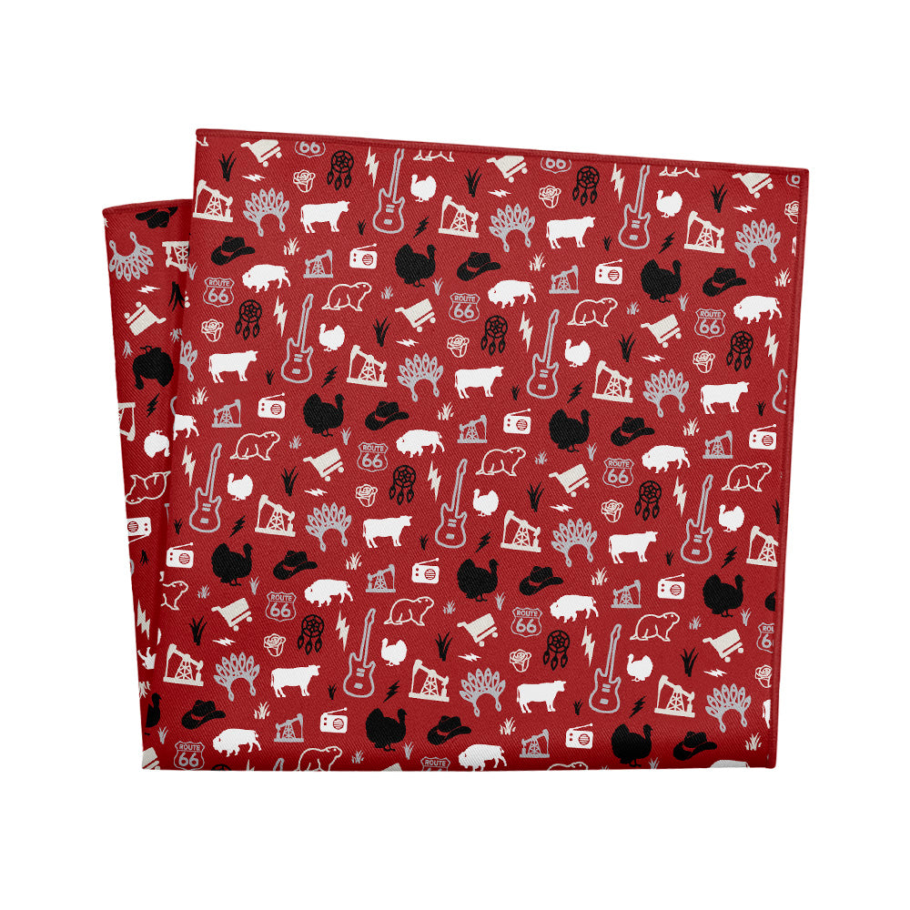 Oklahoma State Heritage Pocket Square - 12" Square - Knotty Tie Co.