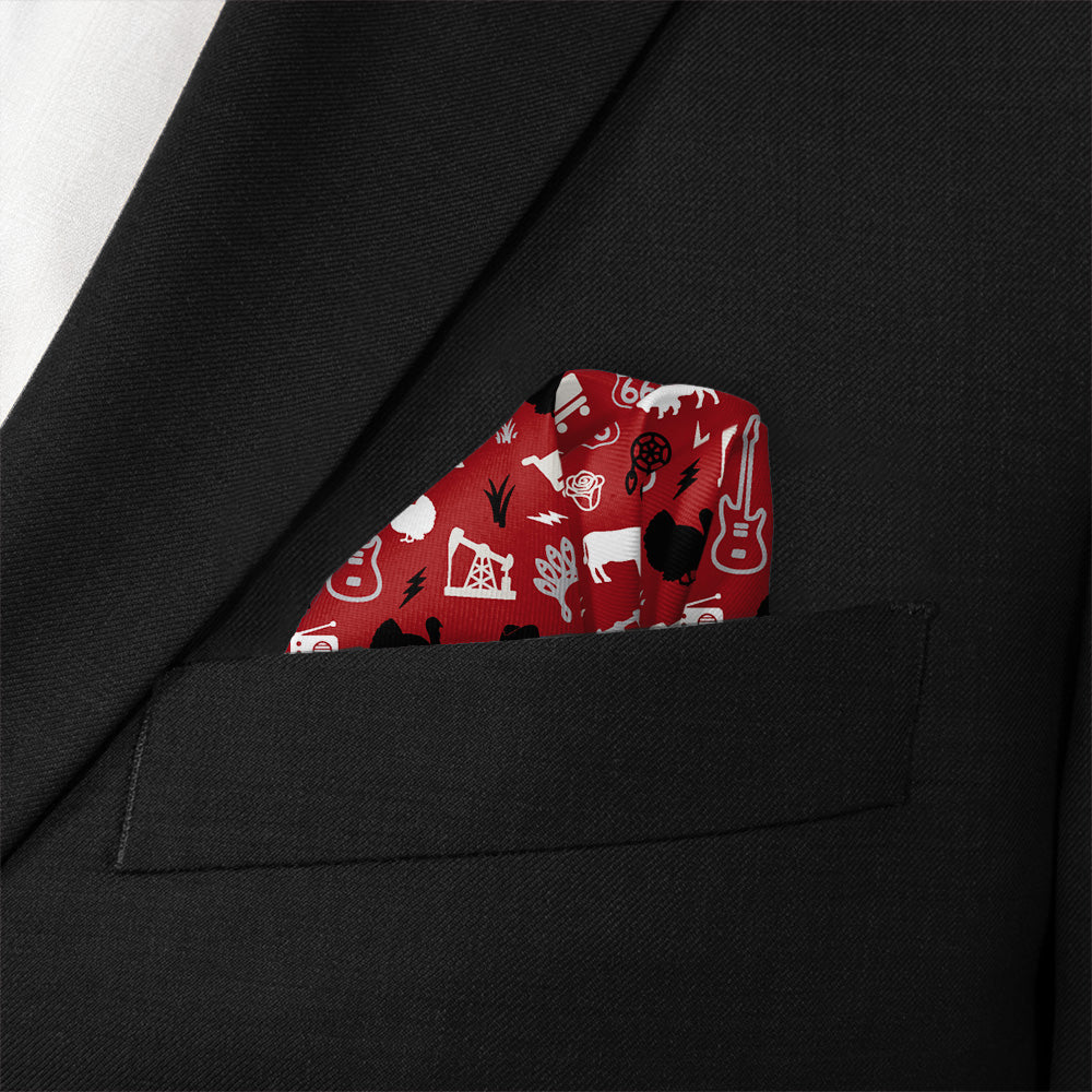 Oklahoma State Heritage Pocket Square - Wave Fold - Knotty Tie Co.