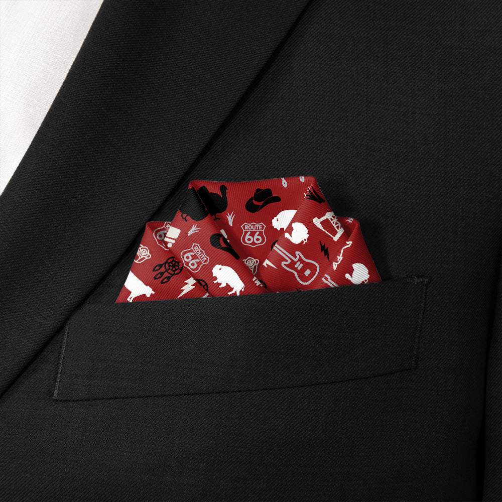 Oklahoma State Heritage Pocket Square - Scalloped Fold - Knotty Tie Co.