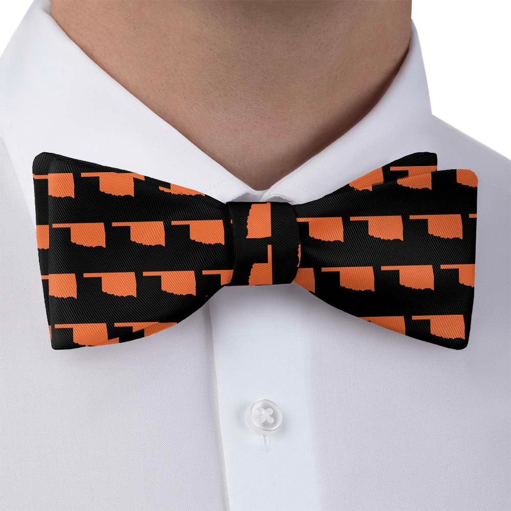 Oklahoma State Outline Bow Tie - Bow Tie with Dress Shirt - Knotty Tie Co.