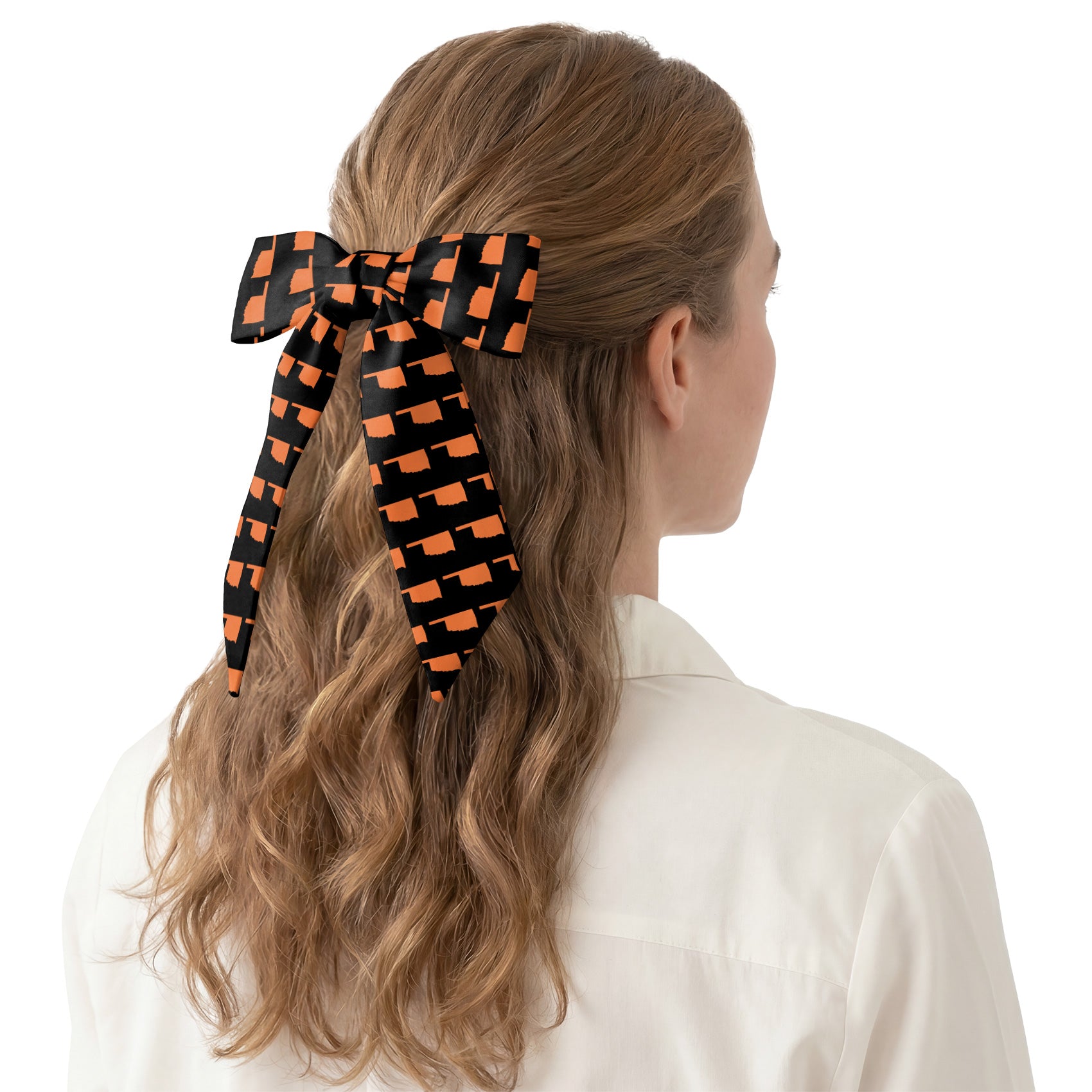 Oklahoma State Outline Hair Scarf - Hair Scarf - Knotty Tie Co.