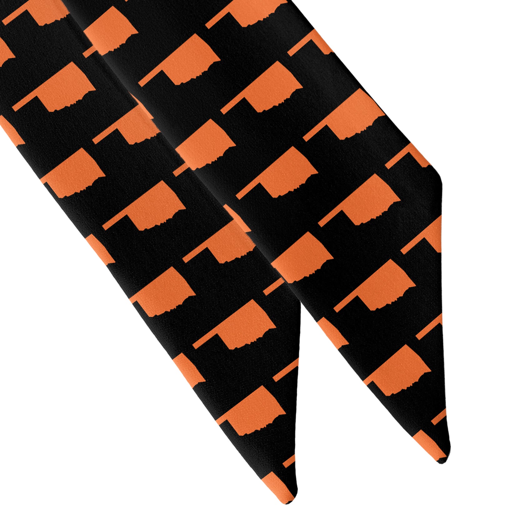 Oklahoma State Outline Hair Scarf - Scarf Tapered Ends - Knotty Tie Co.
