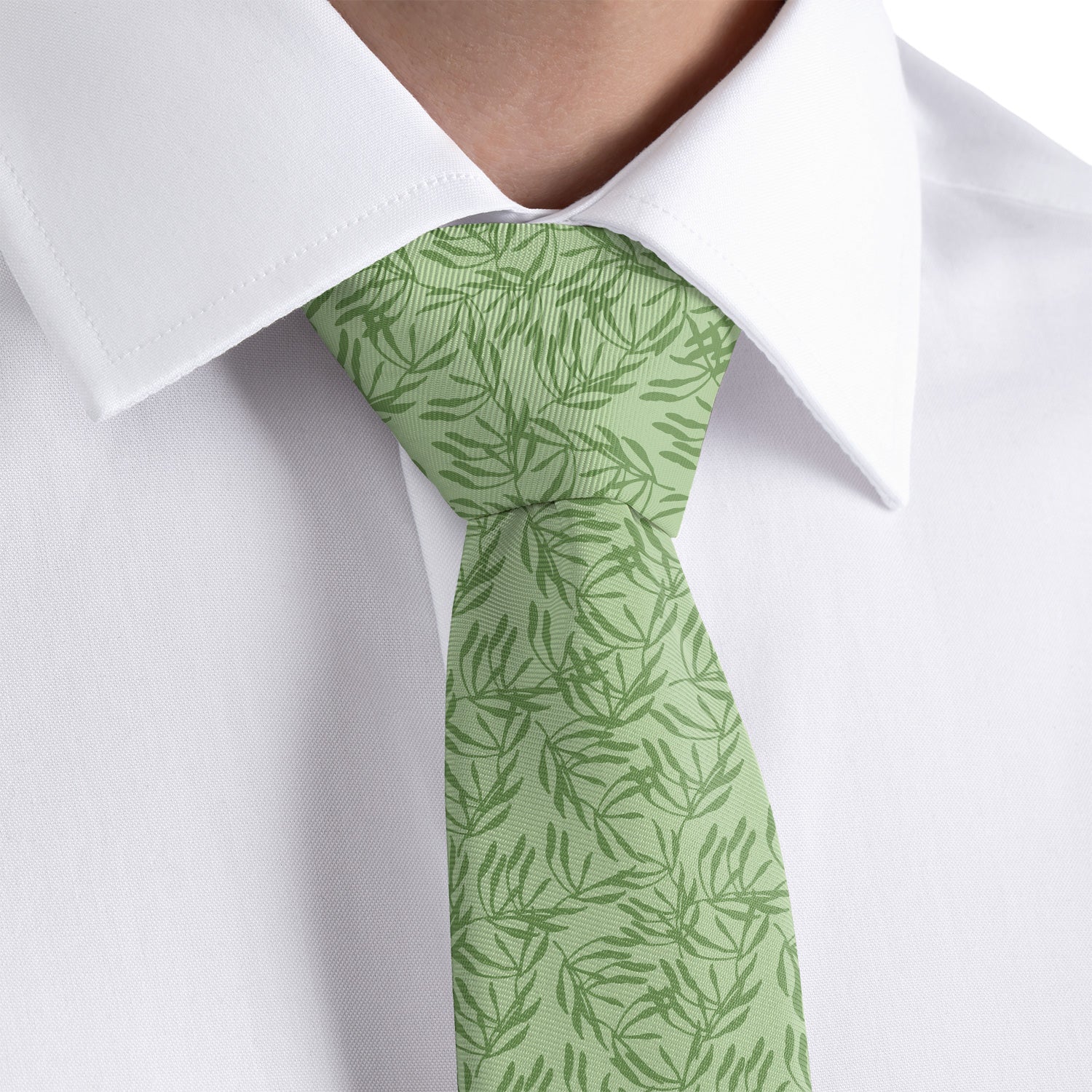 Olive Leaf Floral Necktie - Rolled - Knotty Tie Co.