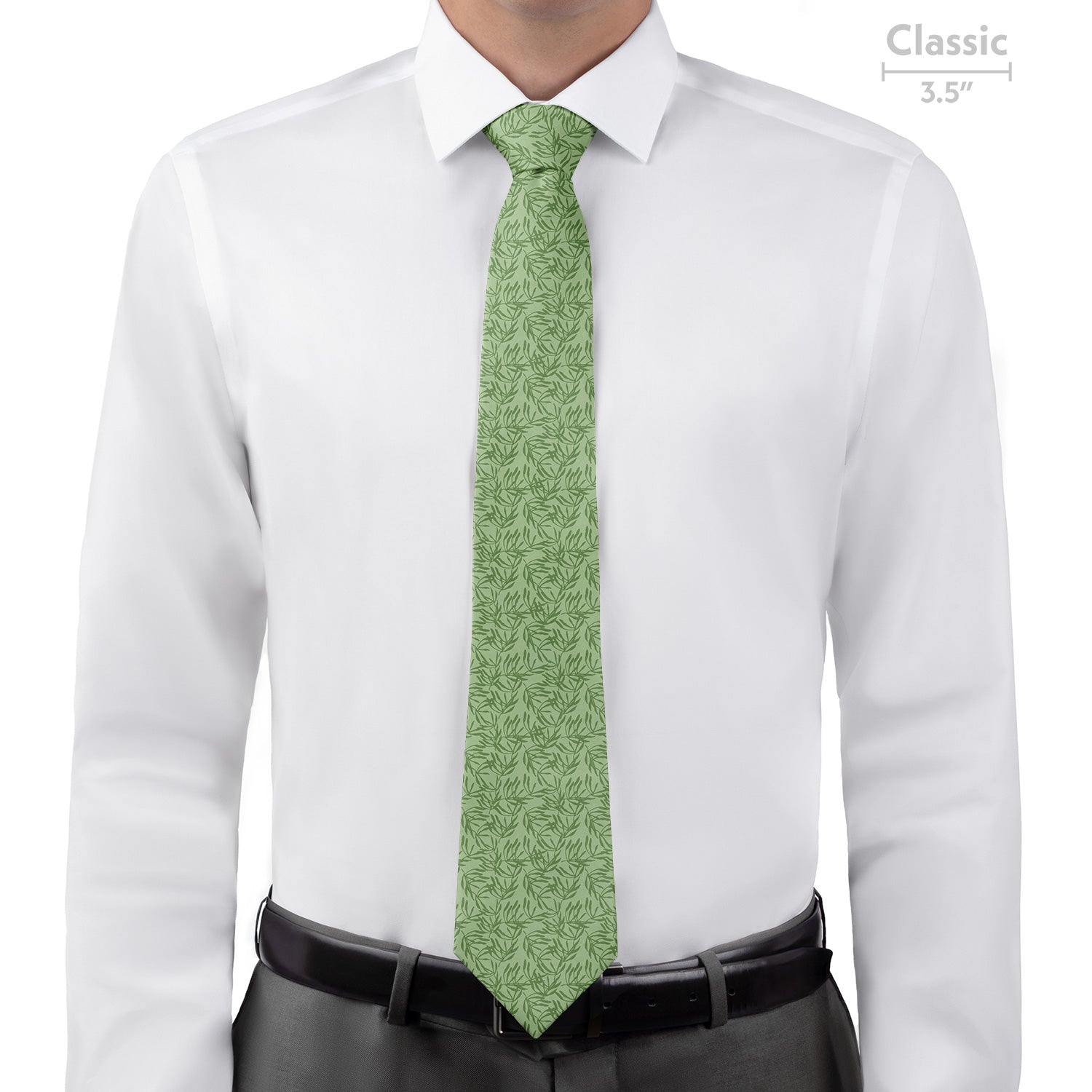 Olive Leaf Floral Necktie - Classic - Knotty Tie Co.