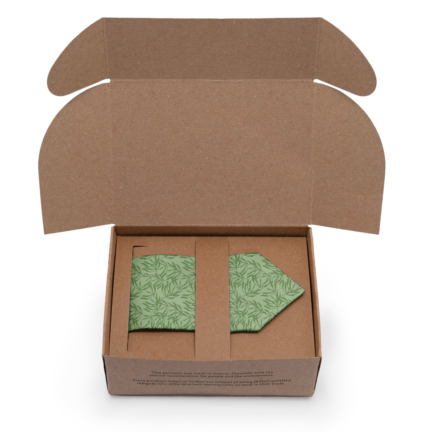 Olive Leaf Floral Necktie - Packaging - Knotty Tie Co.