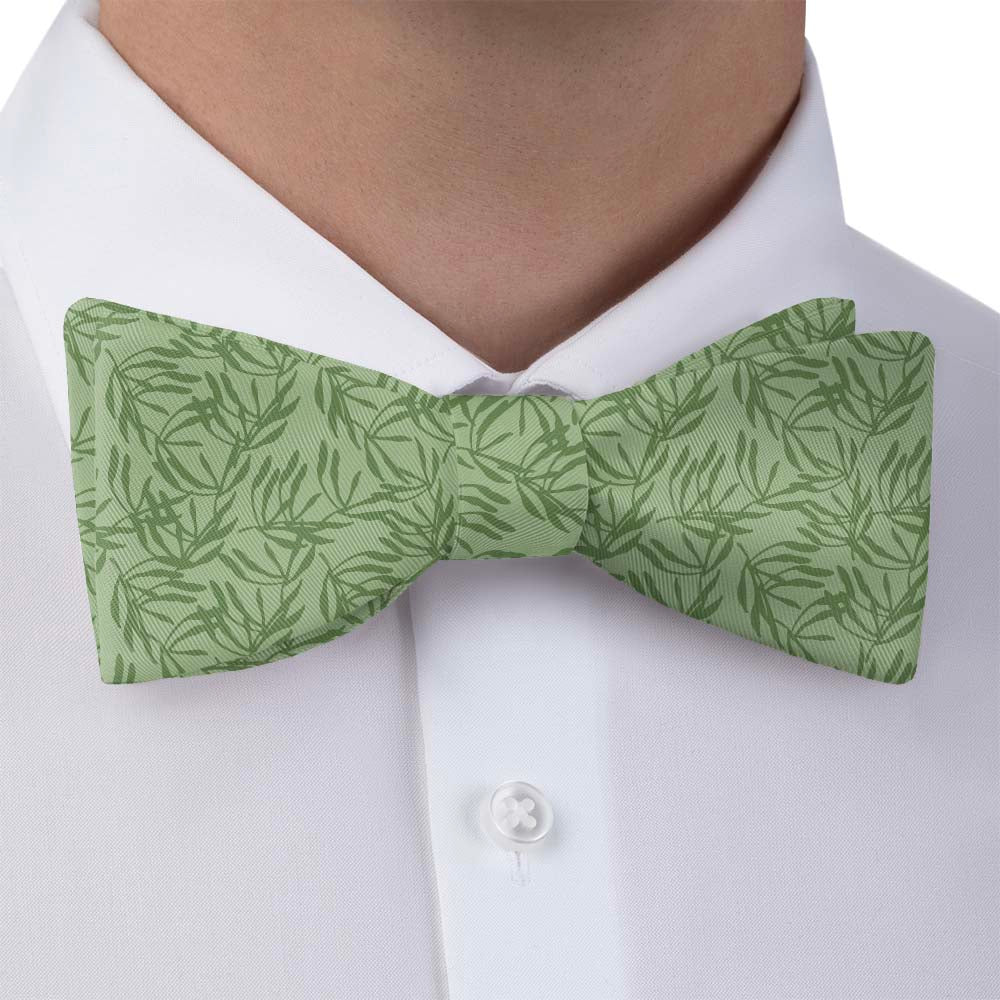 Olive Leaf Floral Bow Tie - Self Tie Bow Tie - Knotty Tie Co.