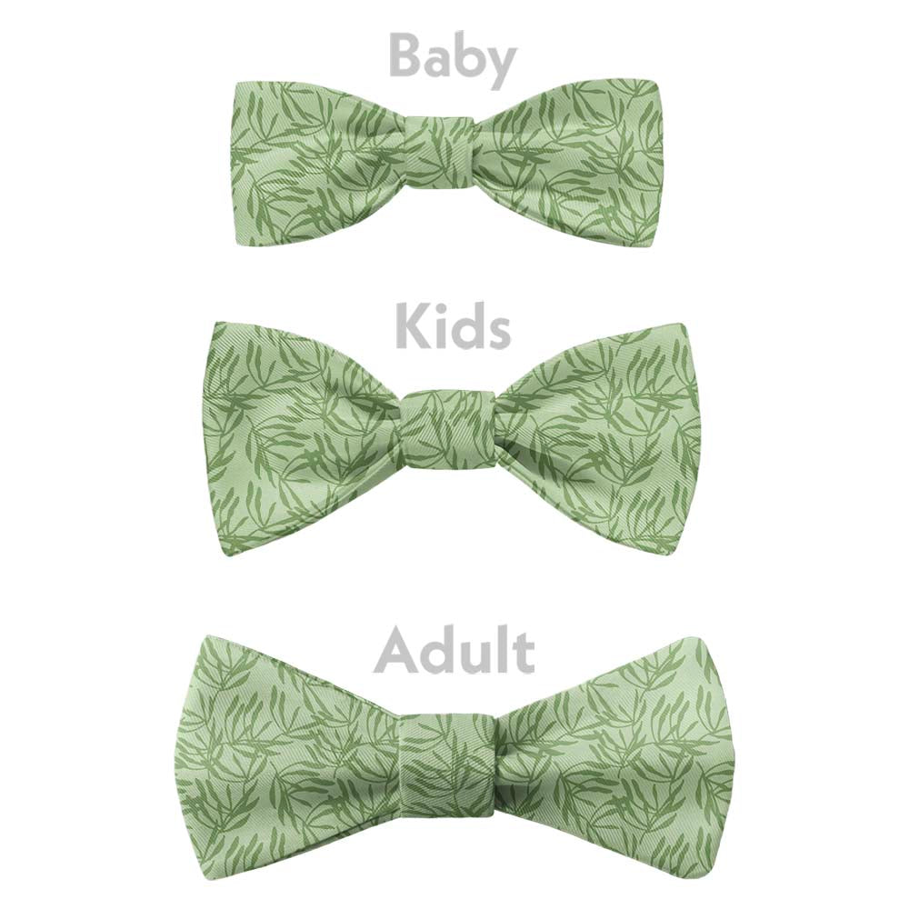 Olive Leaf Floral Bow Tie - Bow Sizes - Knotty Tie Co.