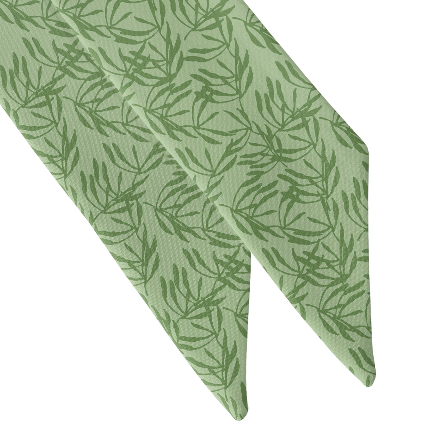 Olive Leaf Floral Hair Scarf - Scarf Tapered Ends - Knotty Tie Co.